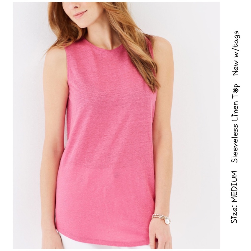J. Jill Linen Blend Tank MEDIUM NWT Sweet Pea